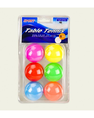 Мячи для настольного тенниса TT2024 MIX 6 цветов, 6 мячей