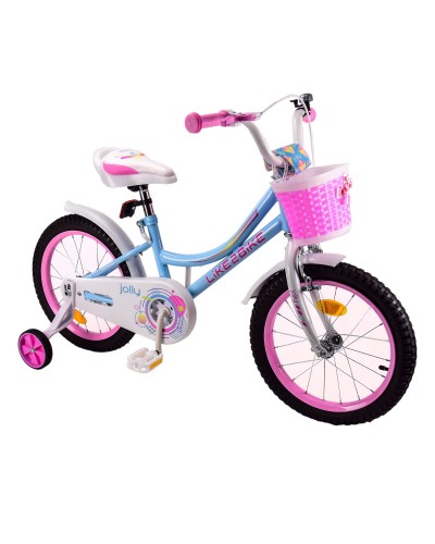Велосипед детский 2-х колес.14’’ 211408 Like2bike Jolly, голубой, рама сталь, со звонком, руч.тормоз