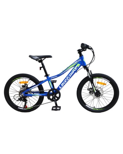 Велосипед подростковый 2-х колёсн. 20" A212002 LIKE2BIKE Energy, цвет синий, рама алюм.10",6-с