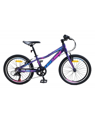 Велосипед подростковый 2-х колёсн. 20" A212004 LIKE2BIKE Viva, цвет фиолетовый, рама алюм.10",