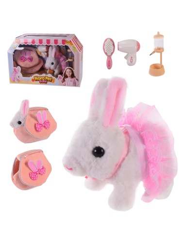 Мягкая интеракт. игрушка 933-25E кролик, в наборе сумочка, акс-ры, в коробке – 43*19*28 см