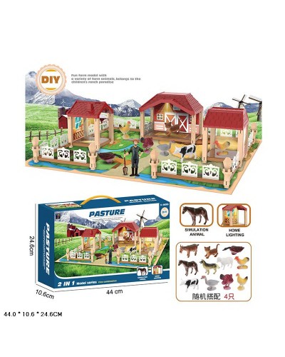 Набор животных "Загородная ферма" 2022-102A домашние животные (4 шт.)в наборе, в коробке 44*10.5*24.