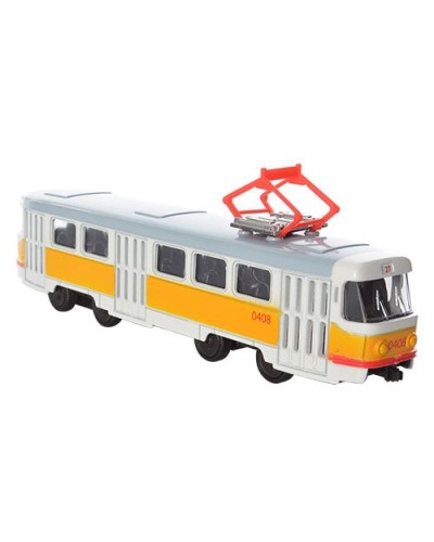 Модель трамвай PLAY SMART 6411B "Автопарк" метал. инерц. кор.19,5*5*8