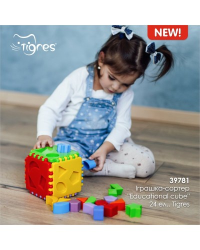 Іграшка-сортер 39781 "Educational cube" 24 ел., Tigres